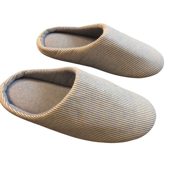 Millstrand Striped Blue & White Soft Slipper Warm Indoor Flat Slides Nonslip 7 - Picture 10 of 16